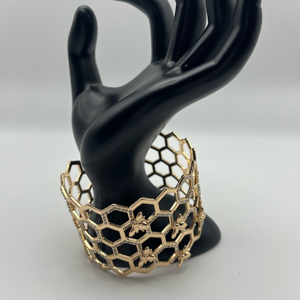 Golden Honeycomb Cuff Bracelet